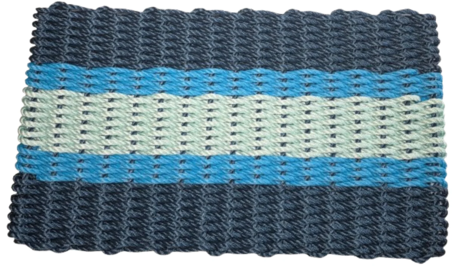 Lobster Rope Doormats of Florida in 2 Navy-2 Light Blue-1 Seafoam