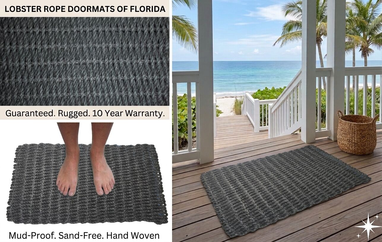 Black Lobster Rope Doormat
